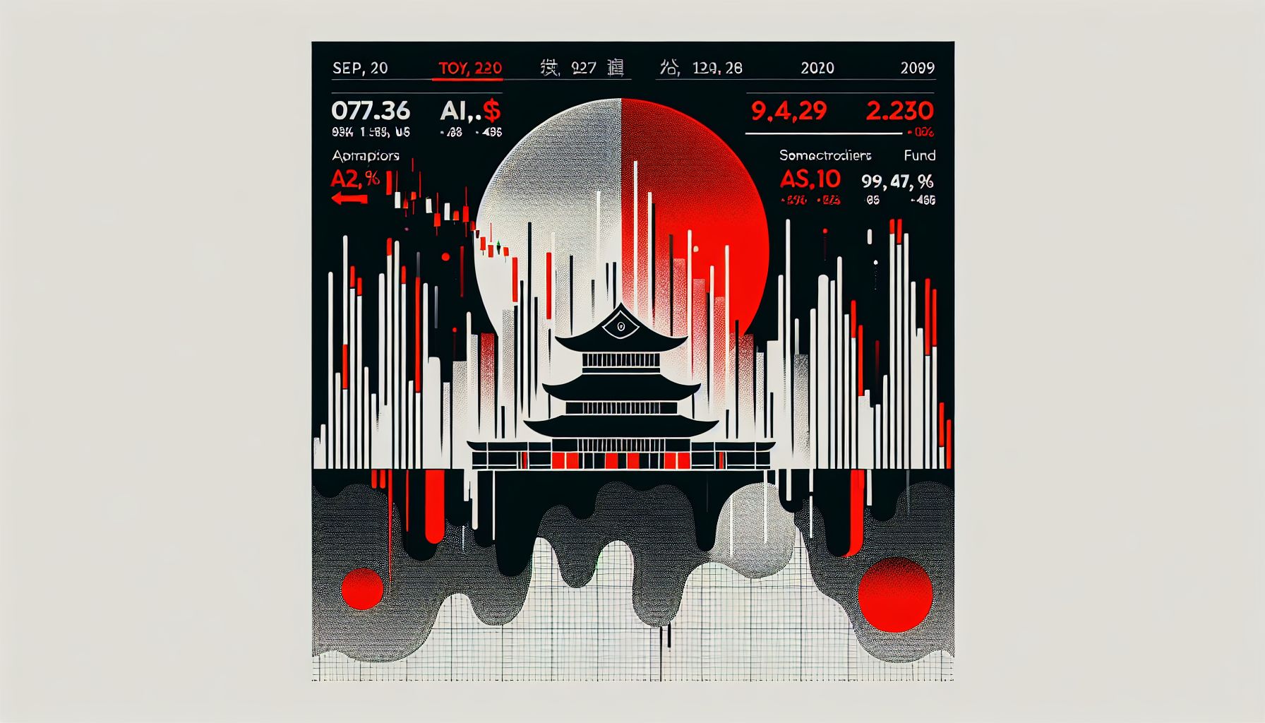Dalende beurzen in Tokio door spanning in AI-chipontwikkeling