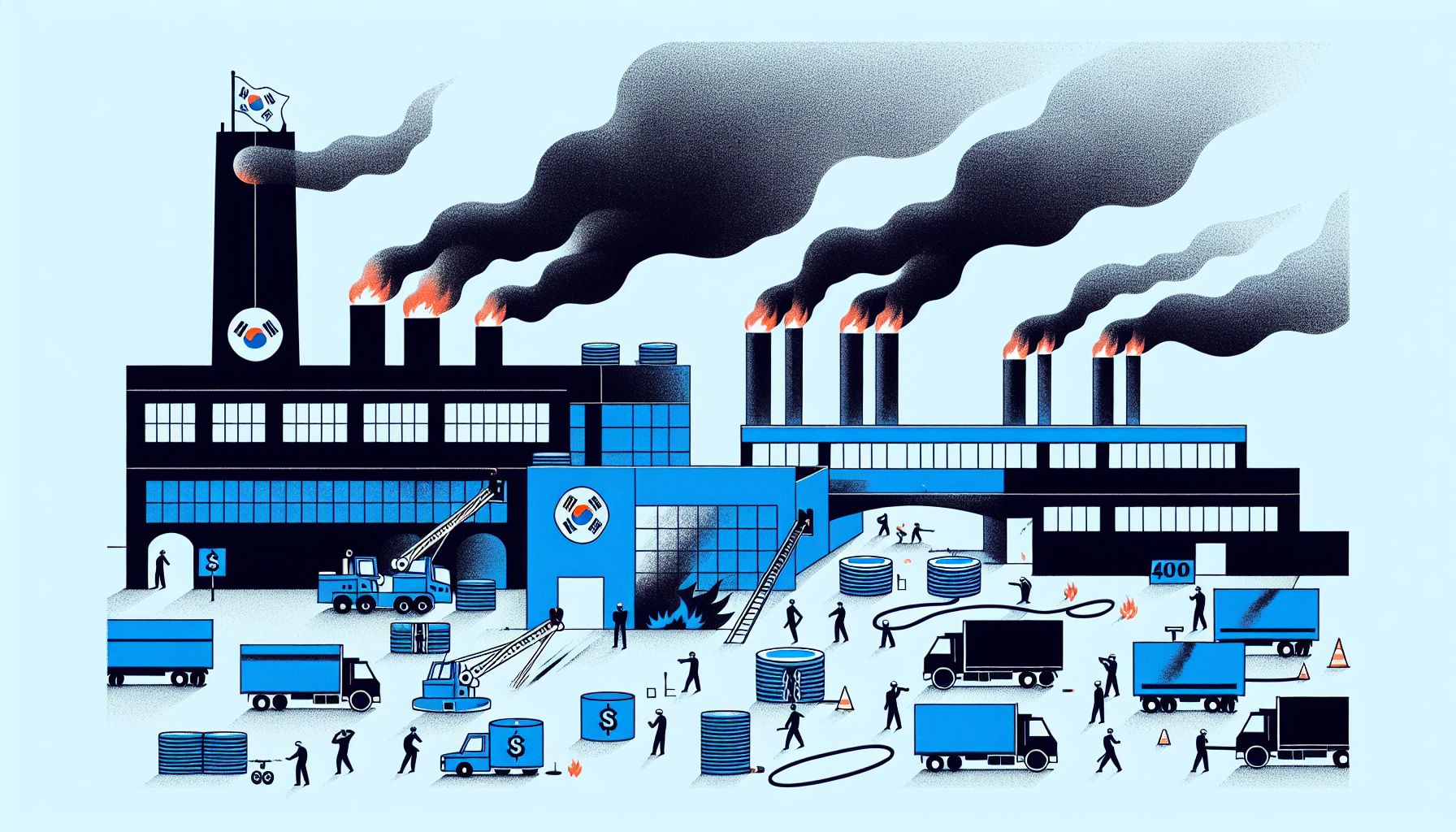 Grote brand legt productie stil bij Kumho Tire-fabriek in Gwangju