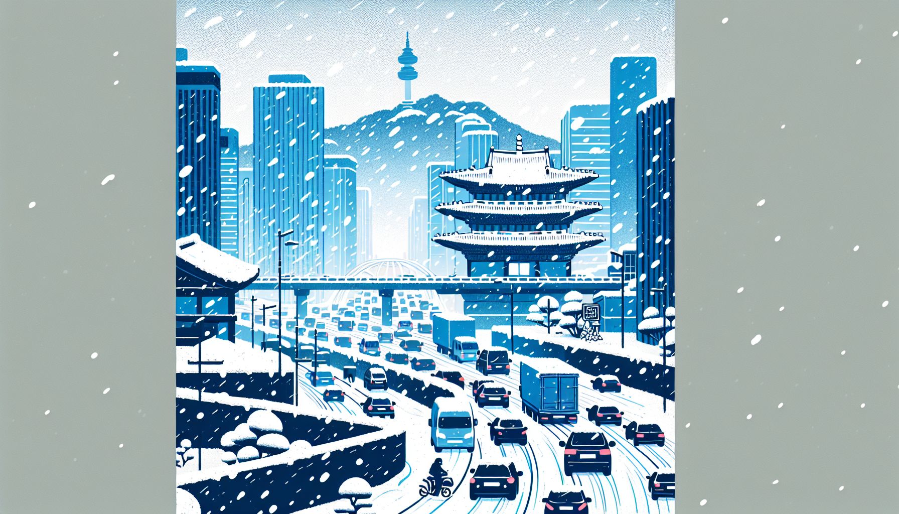 Eerste Wintersneeuw Veroorzaakt Verkeerschaos in Seoul